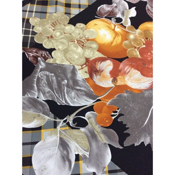 BASILE Gray Fruit Print Silk Scarf  Made In Italy "35/34,5" EX COND - Picture 6 of 11